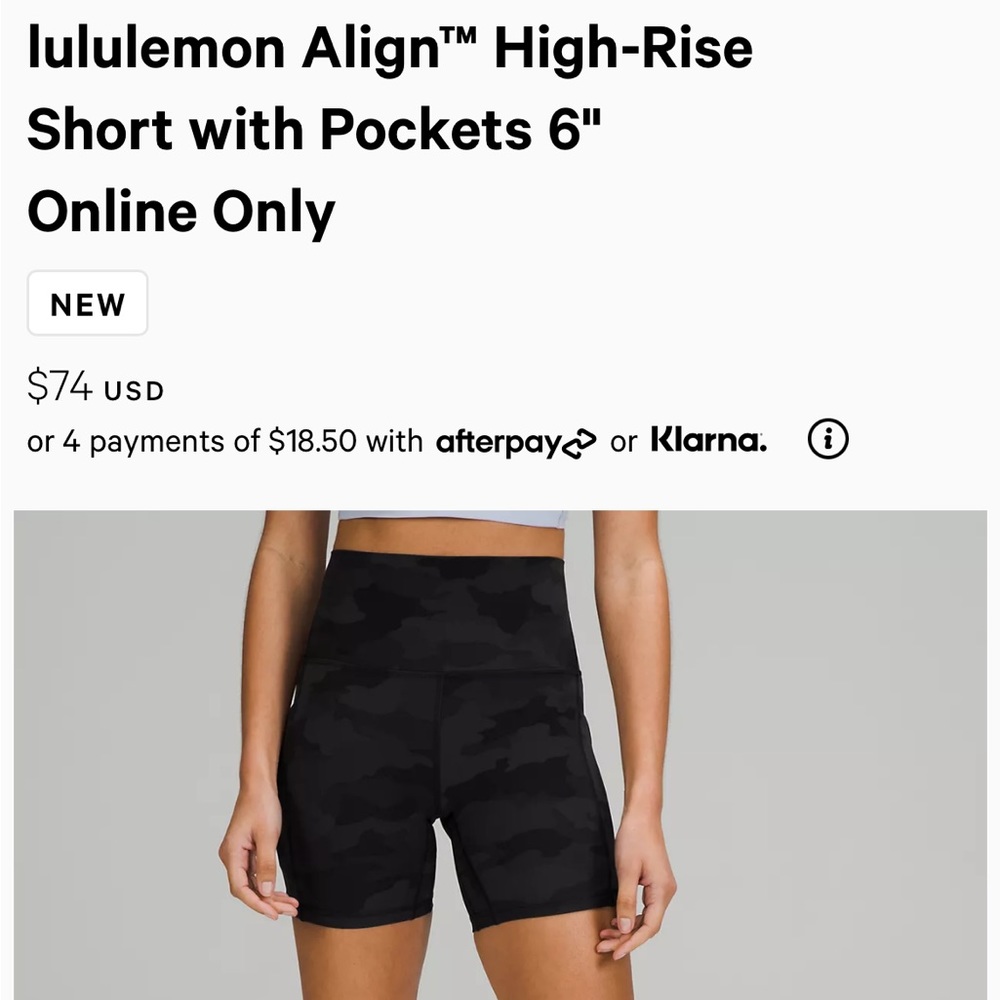 LULULEMON ALIGN BIKE SHORTS size 4